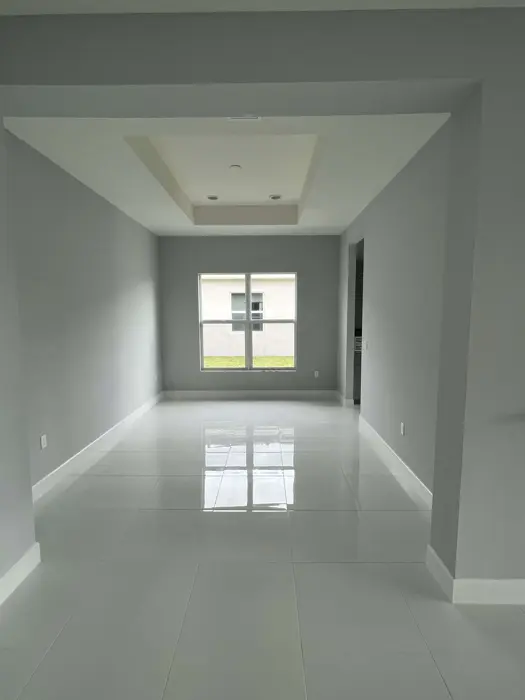 Freshly painted interior room with natural light
